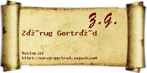 Zárug Gertrúd névjegykártya
